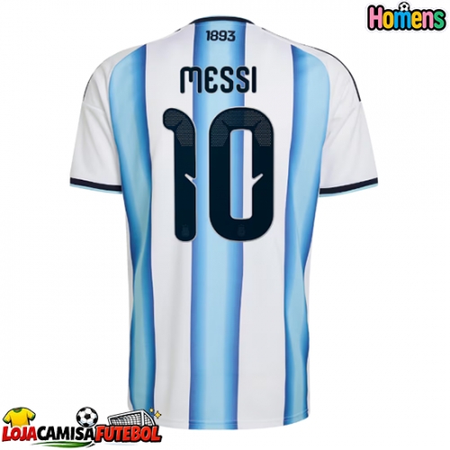 Camisa de Futebol Argentina Lionel Messi #10 Equipamento Principal Mundo 2026 Manga Curta